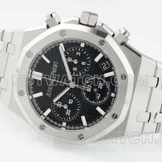 APS factory Audemars PiguetRoyal Oaksuper cloneblack dialchronograph26240side live photo