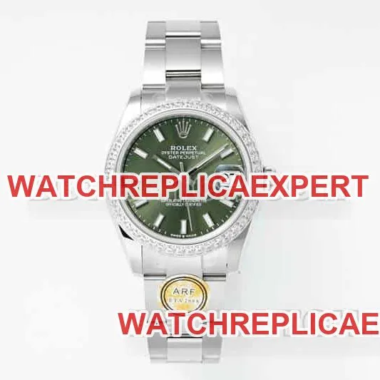 ARF FactoryRolex log 1:1super clonegreen dialdiamond bezel stick hour markers 31mm three grid link 278384braceletlive photos