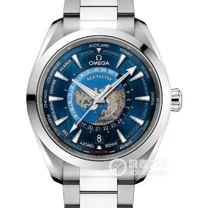 VS factory Seamaster Omega collectible watches blue plate world time steel band models 220.10.43.22.03.001