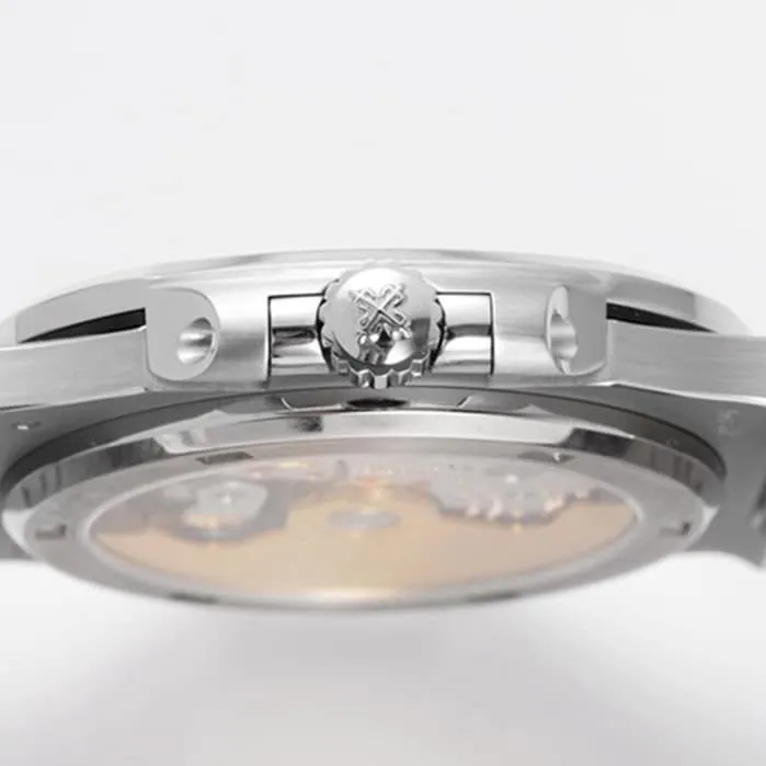 top-tier watch Patek Philippe men's blue dialsteel bracelet watch front view