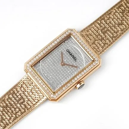 Top-tier replicaChanel women's gray plate gold belt BOY·FRIEND series quartz watch back cover picture