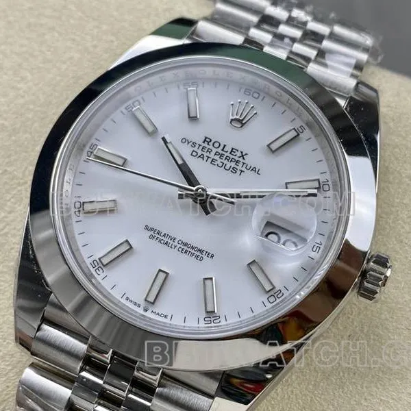 Rolex1:1replica watch ARF Factory log 41mm aperture white dial3235steel bracelet front live photo