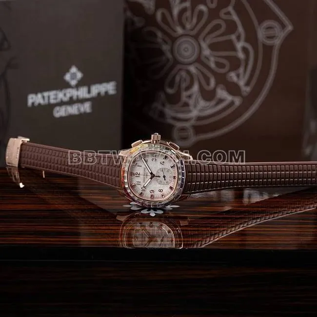 collectible watch PPM factory Patek PhilippeAquanaut mechanical brown rubber braceletcaseback live photo