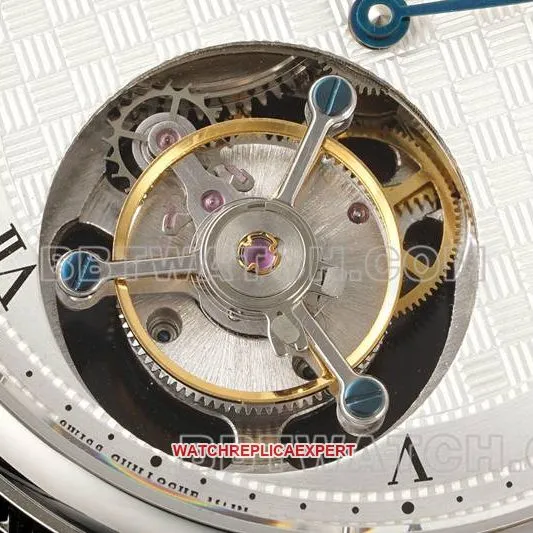 Breguet collectible watch RMS factory classic silver white dialtourbillon mechanical leather strap model front live photo