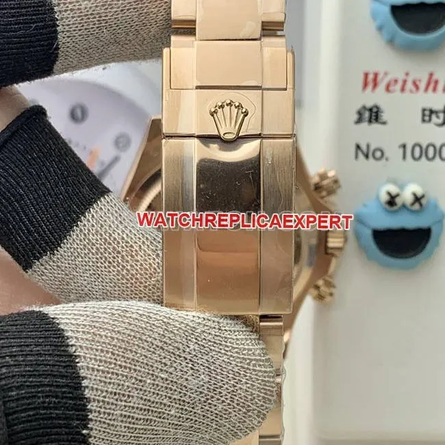 collectible watch QF factory DaytonaRolex brown dial rose gold4131 mechanical braceletlive photos