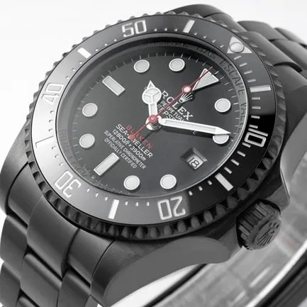 Rolextop-tier men's black dialsteel braceletSubmariner customized version mechanical watch side view