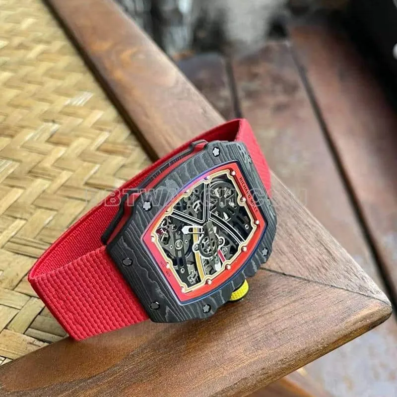 Richard Mille men's 1:1top-tier hollow plate red RM67-02front live photo