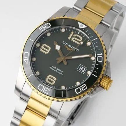 ZF Factorytop-tier Concas Longinessuper cloneblack dial gold band men's fully automatic movement watch front view