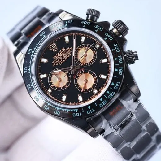 Rolextop-tier watch men's black dial black belt fully automatic movementsteel bracelet front view