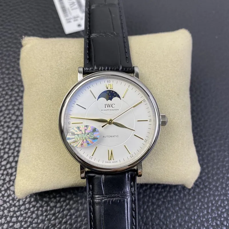 IWC watch Portofino series moon phase automatic watch front view