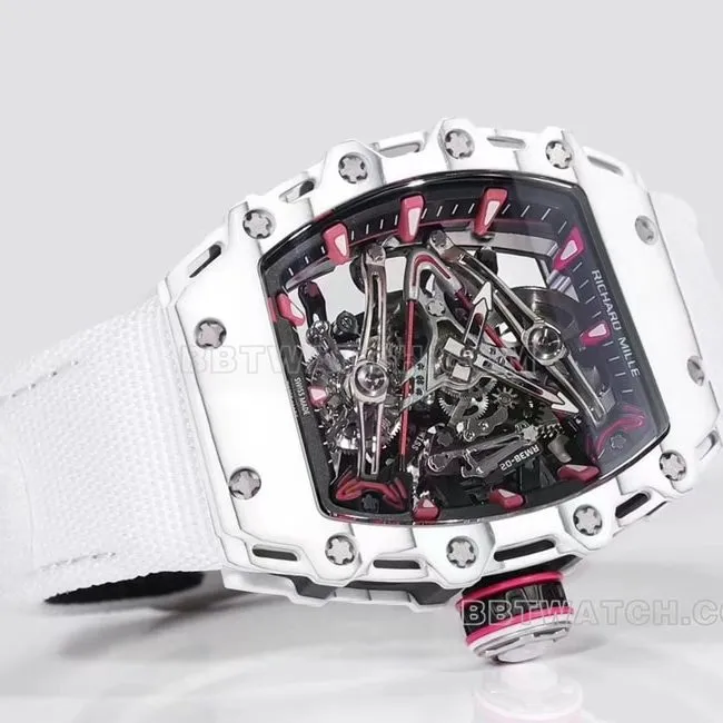 Richard Mille men's white fabric RM 38-02 front live photo