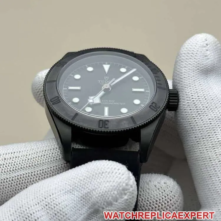 GRTudor Biwan top-tier 1:1super cloneblack dialleather strap model M79210front live photo