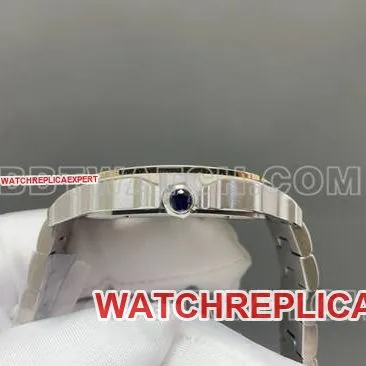 collectible watch CartierMLF factory Santos yellow hollow disc mechanical caseback live photo