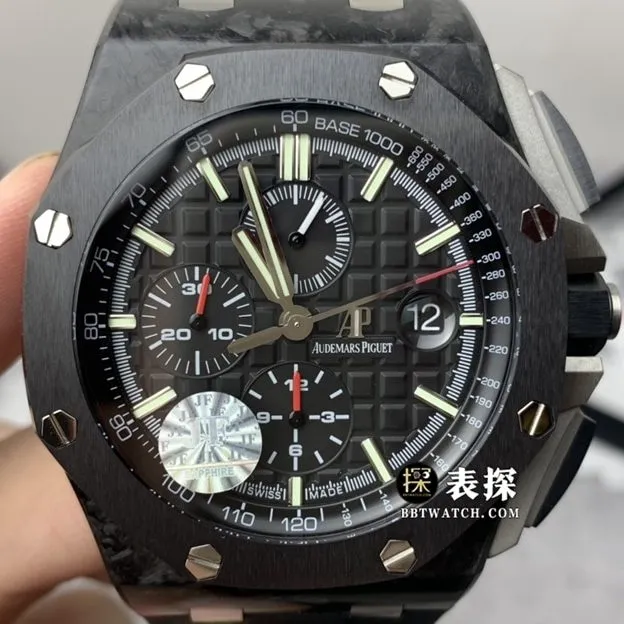 JF factory Audemars PiguetRoyal Oak offshore type 264001:1super watch men's black panda steel bracelet model pictures and prices clasplive photos