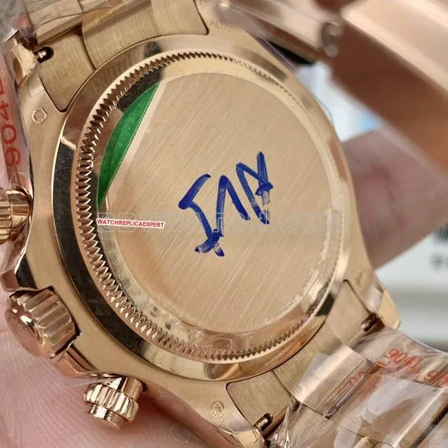 collectible watch RolexQF factory Daytonablack dialrose gold4131 mechanical side live photo