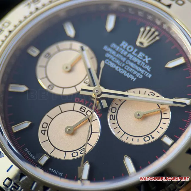 CBD factory collectible watch Rolex Daytona black dial gold steel bracelet 4131 weight live photos