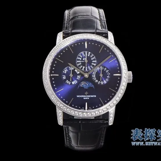top-tier replicaVacheron Constantin heritage series blue dial perpetual calendar men's mechanical watch price
