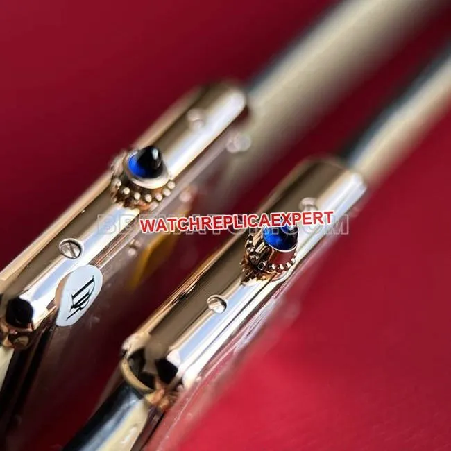 collectible watch DR factory tank Cartier silver gray plate rose gold case quartz black braceletfront live photo