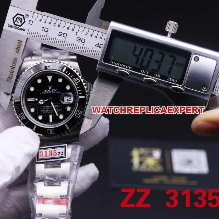 Rolex Black Submariner Watch ZZ Factory vs N Factory V10s Comparison Review with Size Chart