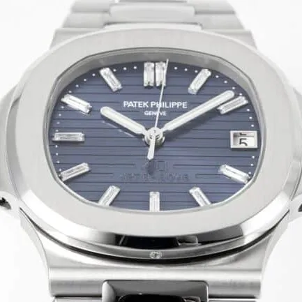 top-tier watch Patek Philippe Nautilus 40th anniversary white steel blue bottom men's mechanical watch clasp picture