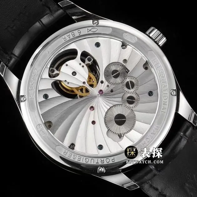 Portuguese IWC1:1replica watch men's blue dialtourbillonleather strap model clasplive photos