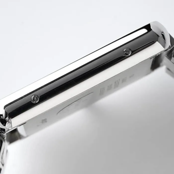 top-tier watch Cartier women's white dial tank series steel bracelet watch front view