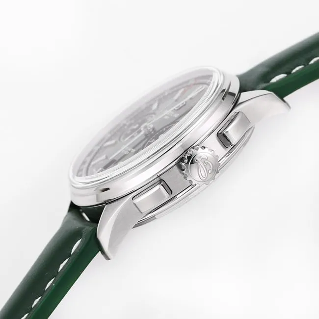 GF Factory new product Breitlingtop-tier watch men's green dial green strap v2 upgraded version automatic movementleather strap watch back cover picture
