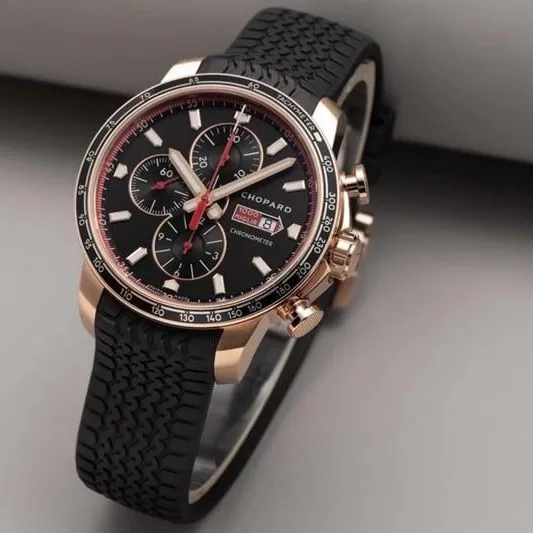 watch ChopardV7 factory racing series rose goldblack dial boutique men's mechanical watch front view