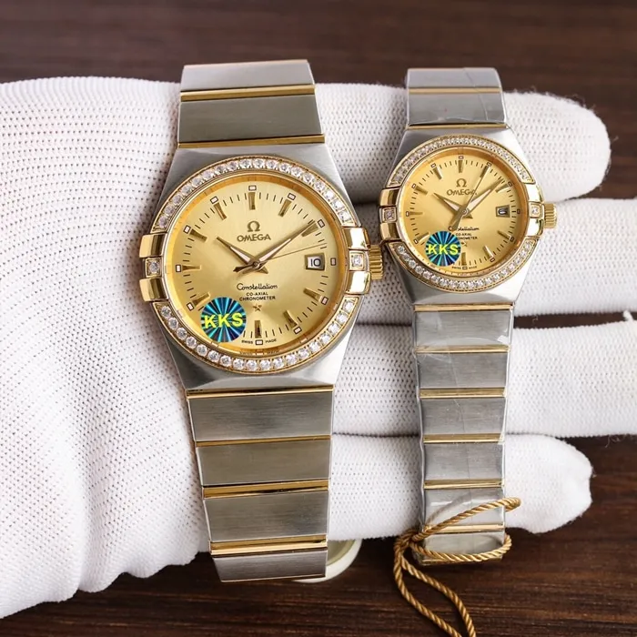 Omega Omega Double Eagle Constellation Series Couple Watch Front View