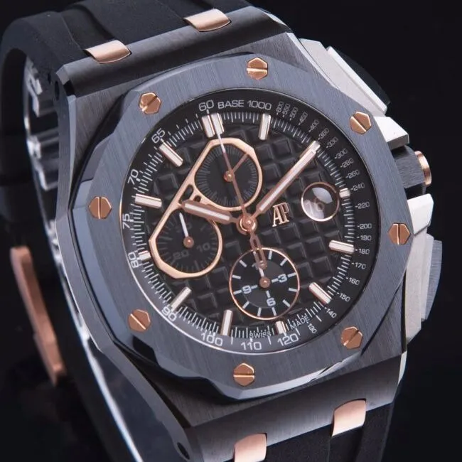 top-tier replicaAPFAudemars PiguetRoyal Oak offshore 26400ceramicchronograph gray dial watch leather strap picture