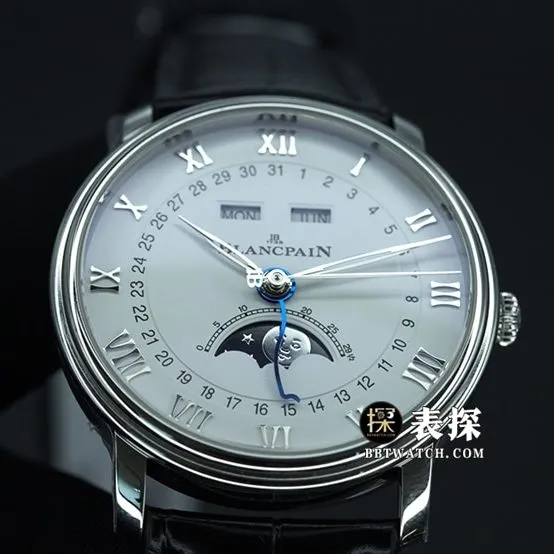 OM Factory Blancpain classic 66541:1super watch men's moon phasewhite dialleather strap model pictures and price weight live photos