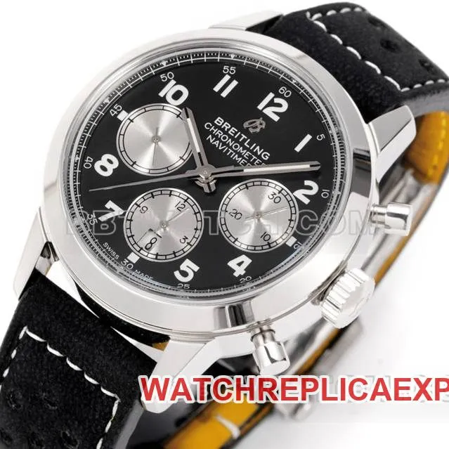 Breitlingtop-tier watch BLS factory Yueyang black dial41mmchronograph7750movementleather strap model front live photo