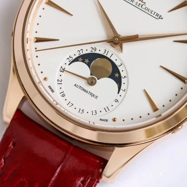 top-tier replicaGF FactoryJaeger-LeCoultre ultra-thin master series moon phase36mm stainless steelcase watch front view