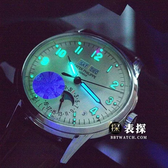 GR factory complex function Patek Philippe1:1replica watch lume milk white dialmoon phaseleather strap model 5320G-001caseback live photo