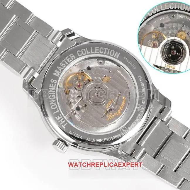 Longinestop-tier watch XC factory famous blue dial stick hour mark L888mechanical movementsteel bracelet model side live photo