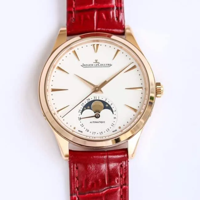 top-tier replicaGF FactoryJaeger-LeCoultre ultra-thin master series moon phase36mm stainless steelcase watch front view