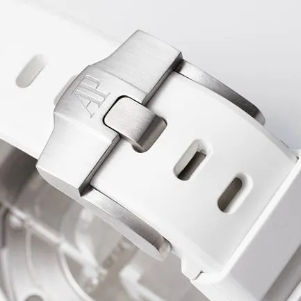 top-tier watch Audemars Piguet women's white dialrubber strapquartzRoyal Oak off series 37mm watch front view