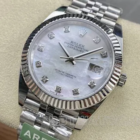 Rolextop-tier watch ARF Factory log 41mm mother-of-pearl plate 3235 steel bracelet front live photo
