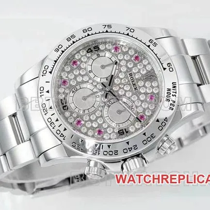 Top collectible watches Daytona RX Factory Rolex Diamond Plate Mechanical Side Actual Pictures