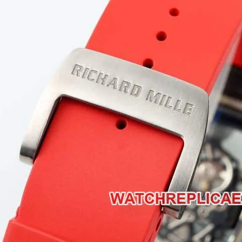 APSRichard Millesuper carbon fiber case red rubber model RM055caseback live photo