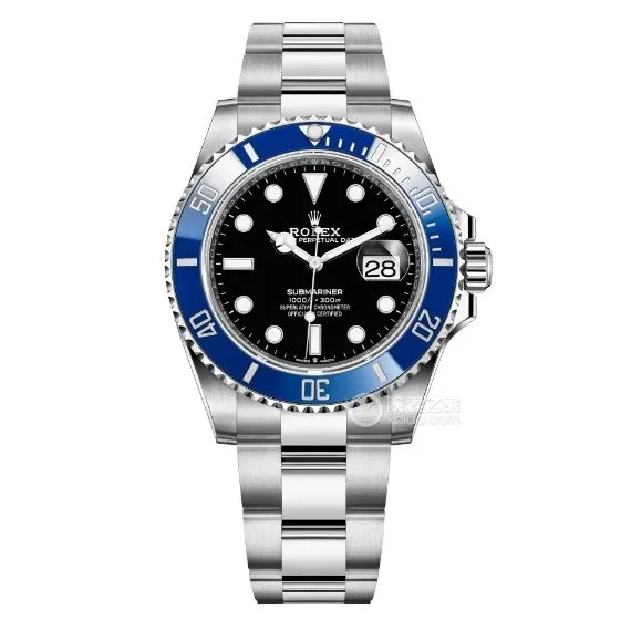 C Factory Rolex Submariner Super A black dial blue bezel steel strap model m126619lb-0003 front real shot photo