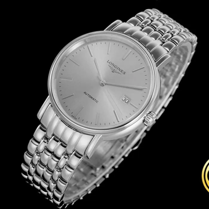 top-tier watch Longines men's gray plate steel bracelet magnificent series 40mm watch movement picture