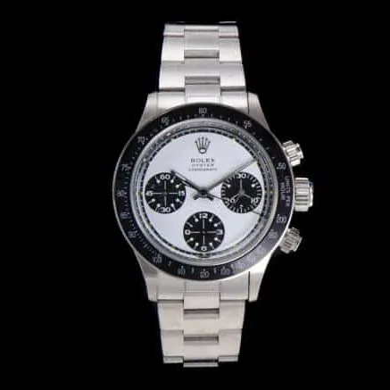 Top-tier watch Rolex white dial men's retro series manual chronograph movement watch front view