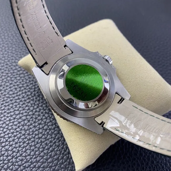 Rolextop-tier watch men's green dial green strap fully automatic movementleather strap watch front view