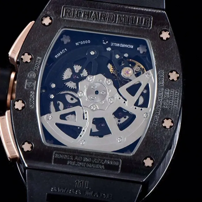 top-tier watch Richard Mille men's black dial automaticchronograph watch bracelet picture