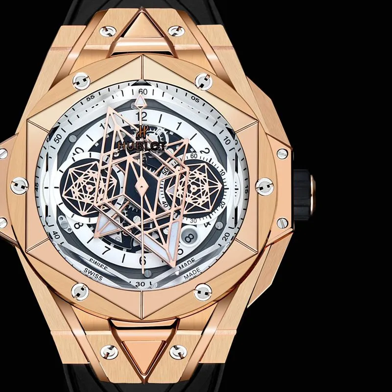 HublotHublothigh-quality watch new BigBangSangBleuII tattoo men's mechanical watch movement picture