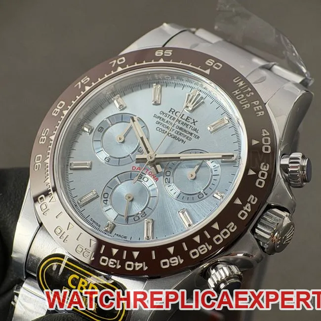collectible watch RolexCBD factory Daytona ice blue dialsteel bracelet4130front live photo