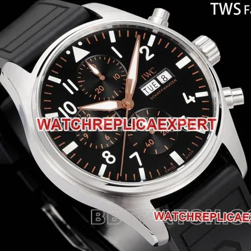 top-tier watch pilot TWS factory IWC black dial rubber model front live photo