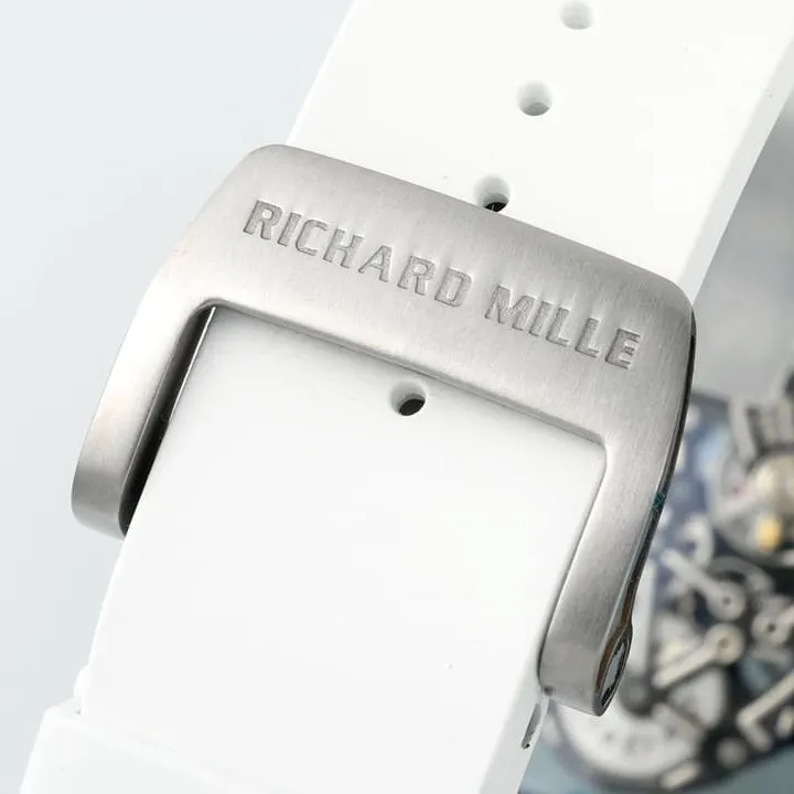 APSRichard Milletop-tier 1:1high-quality carbon fiber case white rubber model RM055caseback live photo