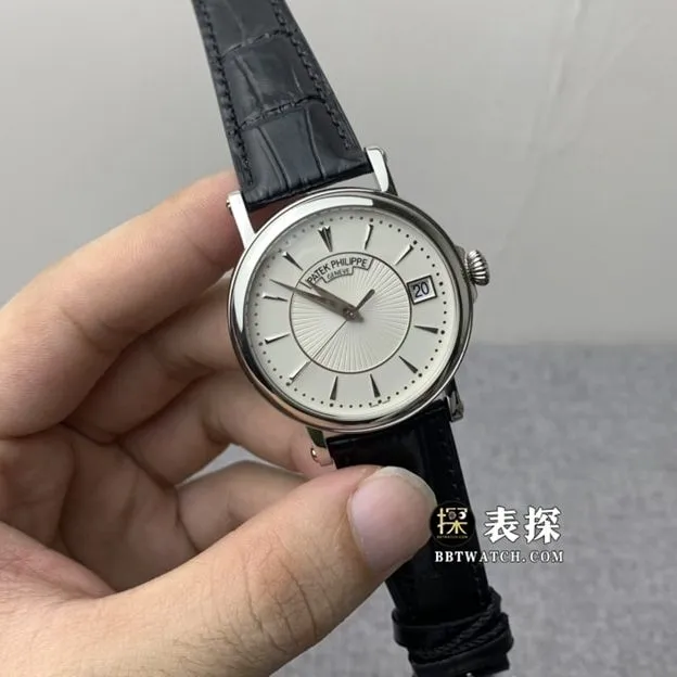 ZF FactoryPatek Philippe classical watch top-tier 1:1high-quality watch men's silver white dialleather strap model pictures and prices side live photo